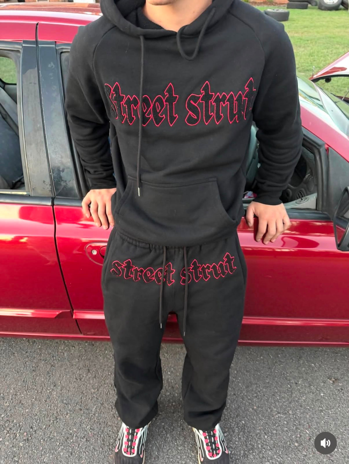 Born To Hustle Black & Red Hoodie